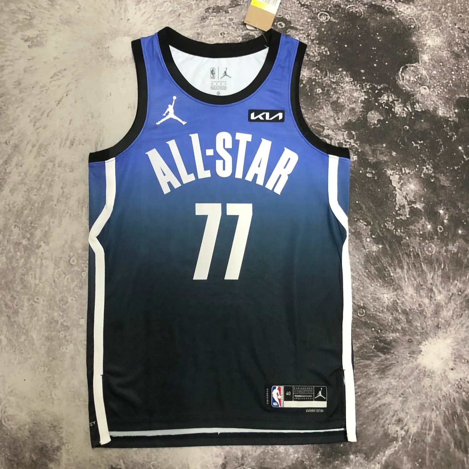 2023 NBA All Star Blue 77#DONCIC Hot Pressed 