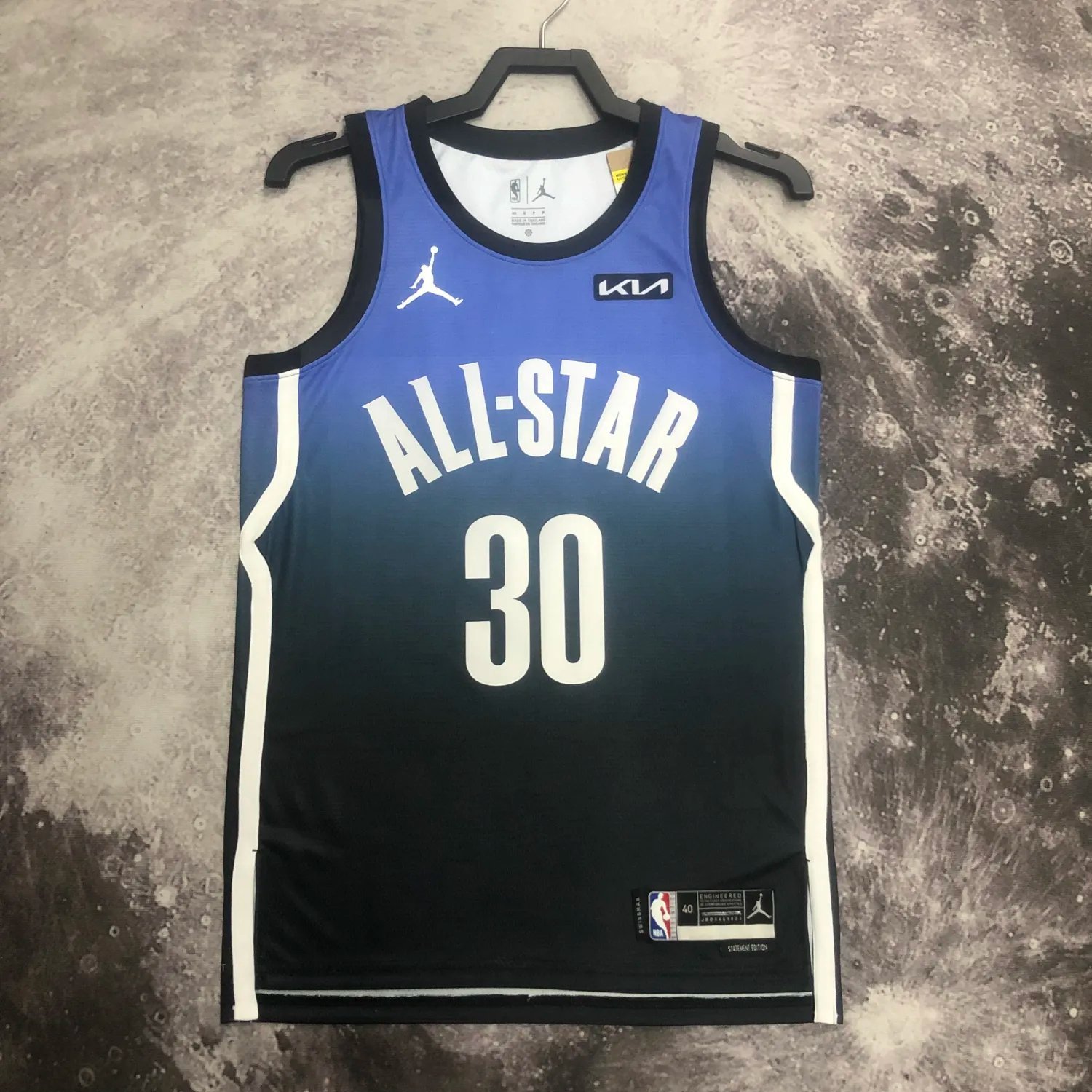 2023 NBA All Star Blue 30#CURRY Hot Pressed 