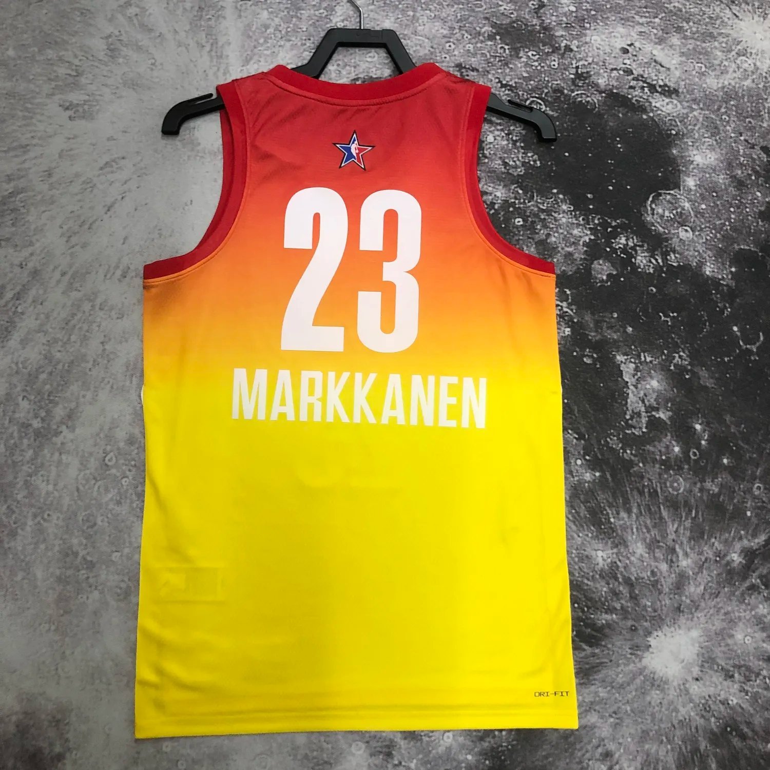 2023 NBA All Star Yellow 23#MARKKANEN Hot Pressed 