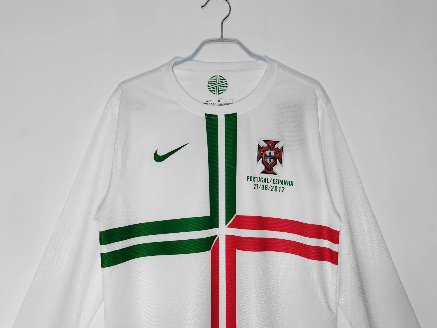 2012 Portugal White Long Sleeve Retro 