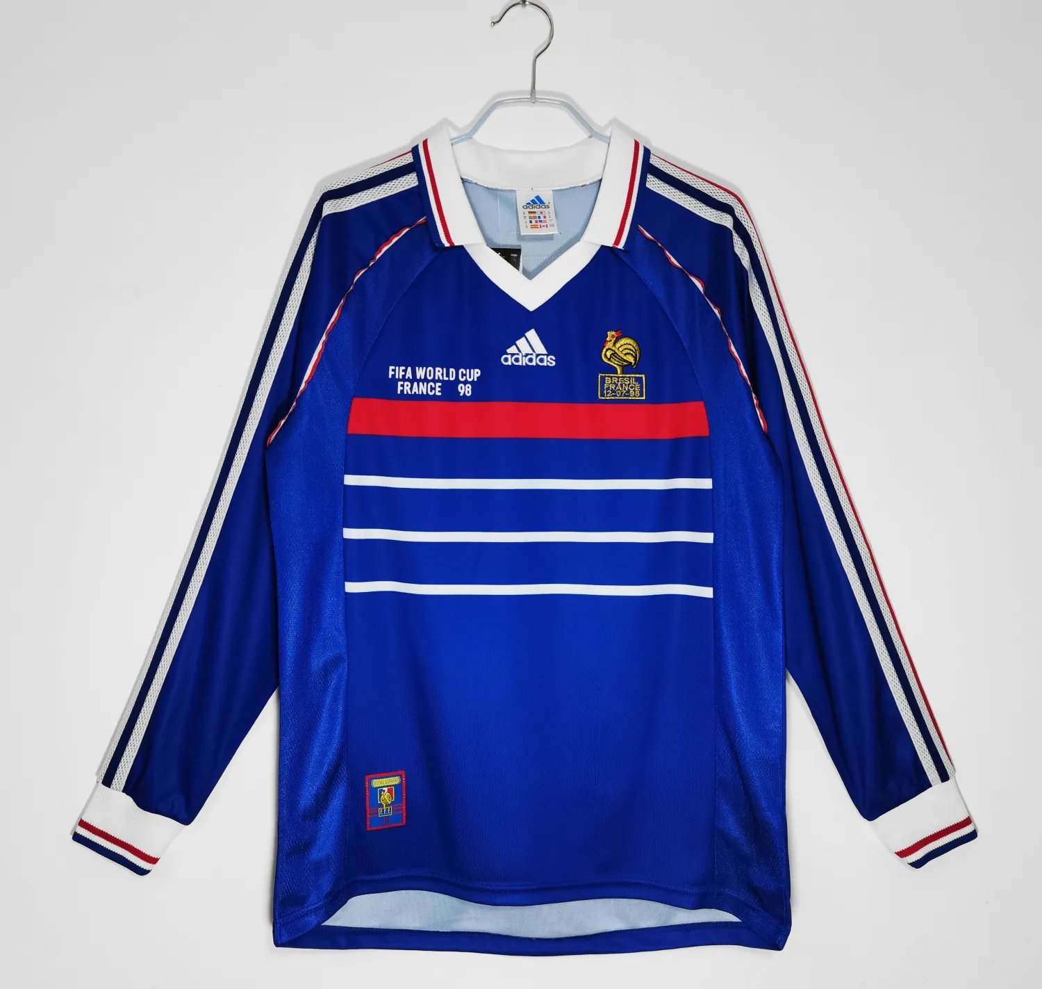 1998 France Home Long Sleeve with Match Detail Retro 