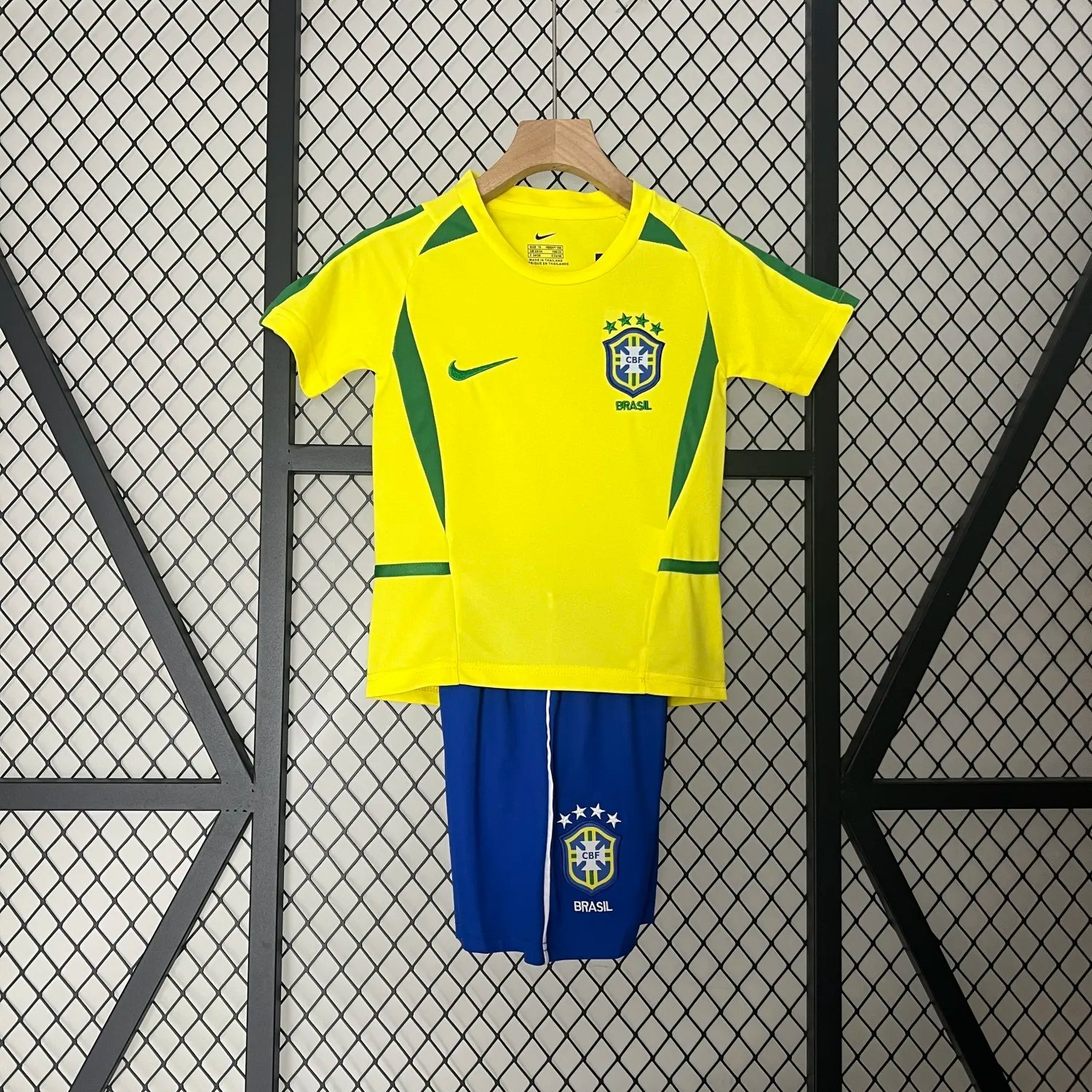 Retro 2002 Brazil Home Kids Kit