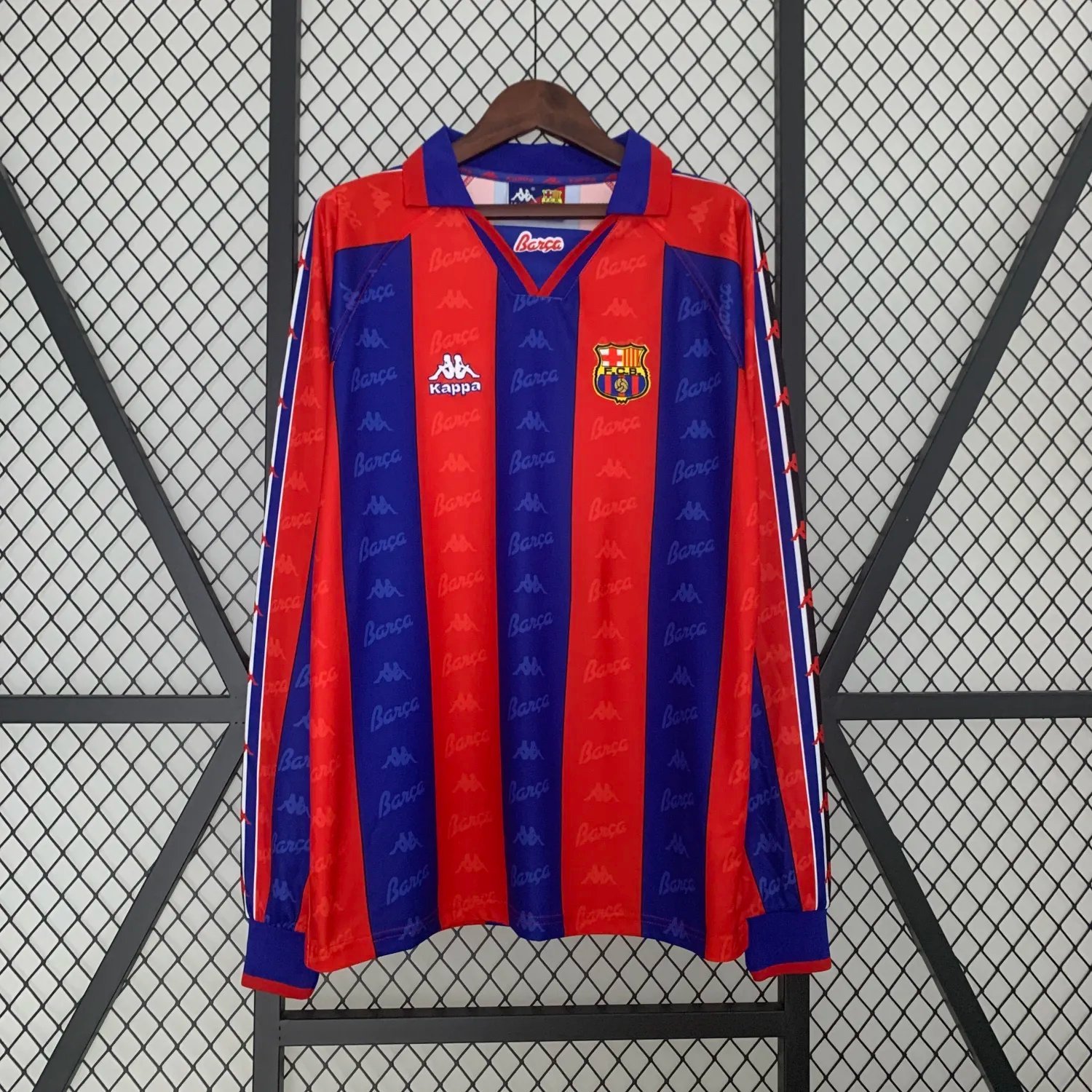 1996-97 Barcelona Home Long Sleeve Retro 