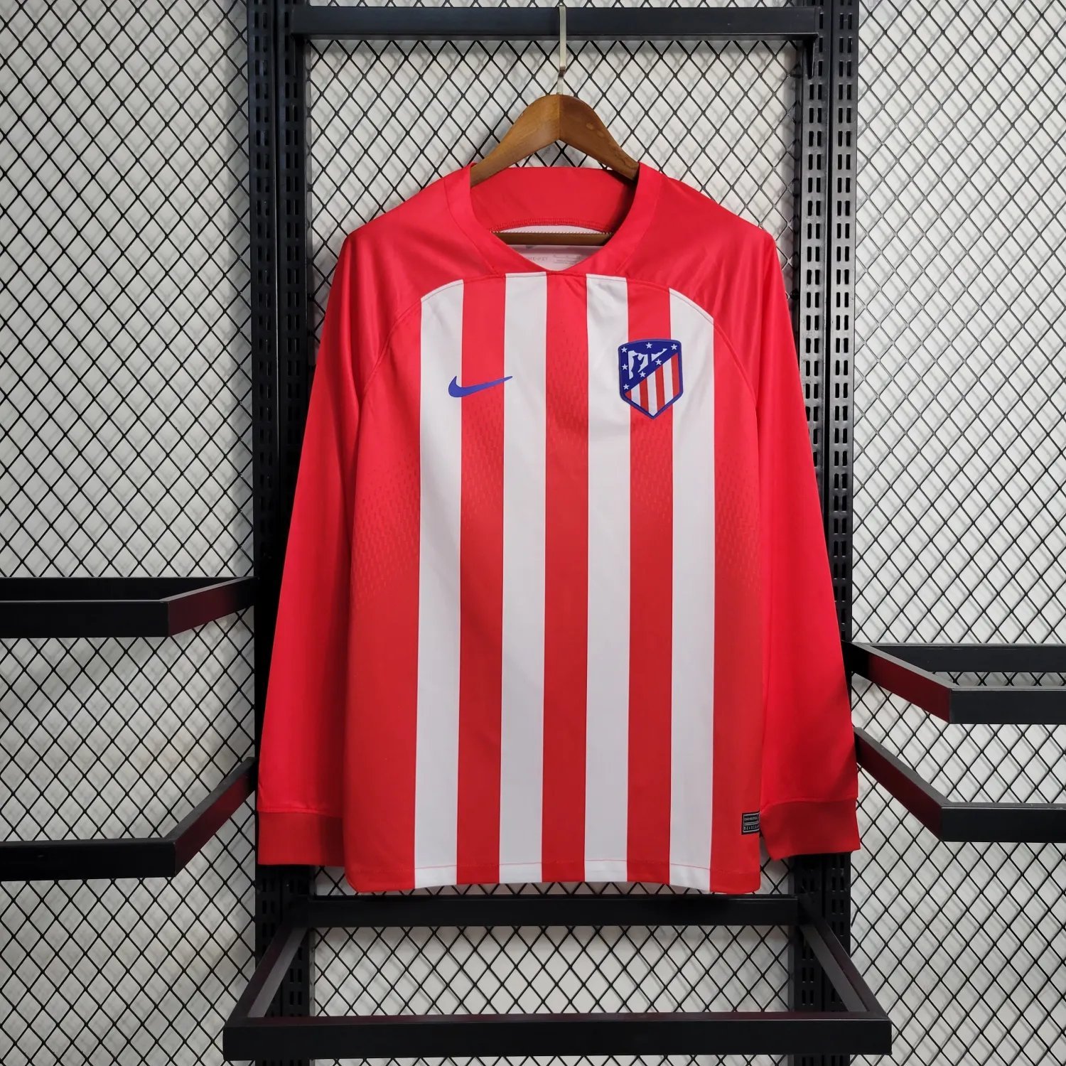 23-24 Atletico Madrid Home Long Sleeve Fan Version 