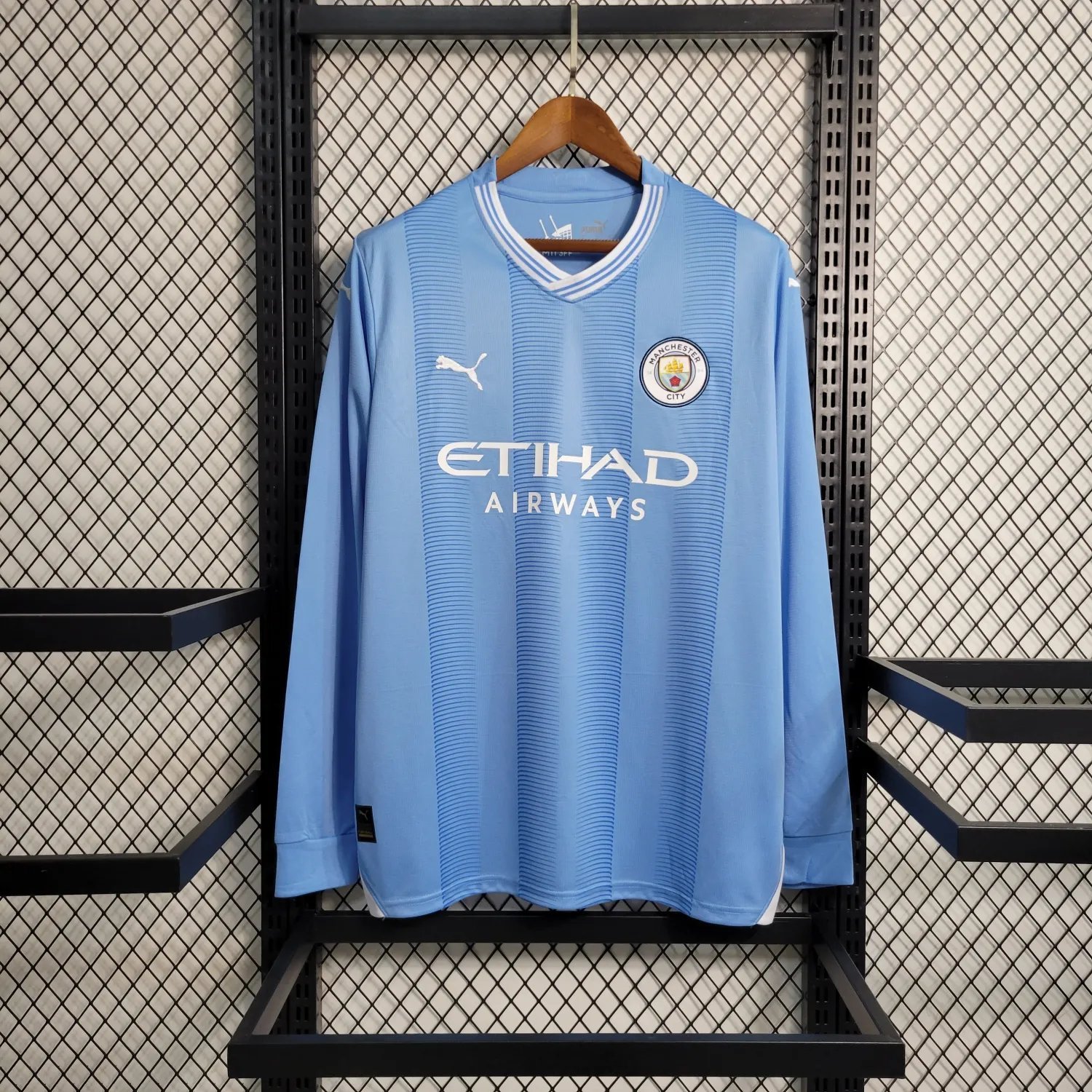 23-24 Manchester City Home Long Sleeve Fan Version 
