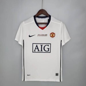 08-09 Manchester United Champions League away white Fan Version Version
