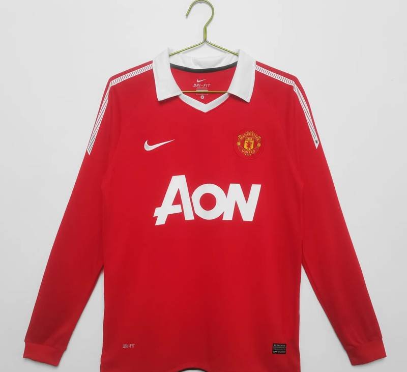 10-11 Manchester United Home Long Sleeve Retro