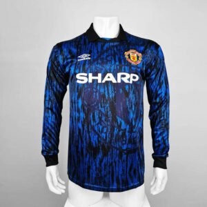 1993 Manchester United Away Blue Long Sleeve Retro 
