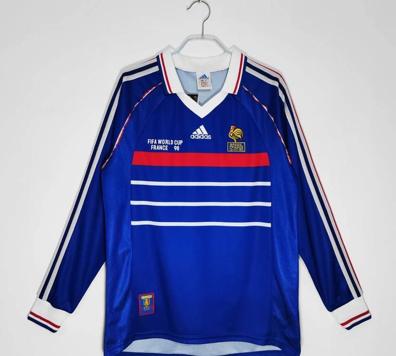 1998 France Home Long Sleeve with Match Detail Retro