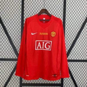 2007-08 Manchester United Home UCL Version Long Sleeve Retro 