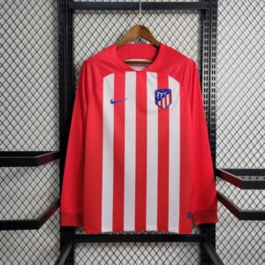 23-24 Atletico Madrid Home Long Sleeve Fan Version 