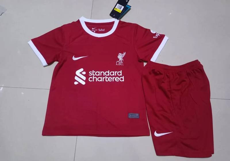 23-24 Liverpool Home Red kids kit