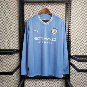 23-24 Manchester City Home Long Sleeve Fan Version 