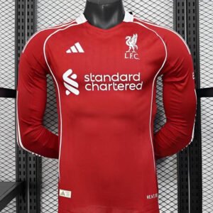 25-26 Liverpool Home Long Sleeve Player Version