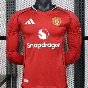 25-26 Manchester United Home Long Sleeve Player Version