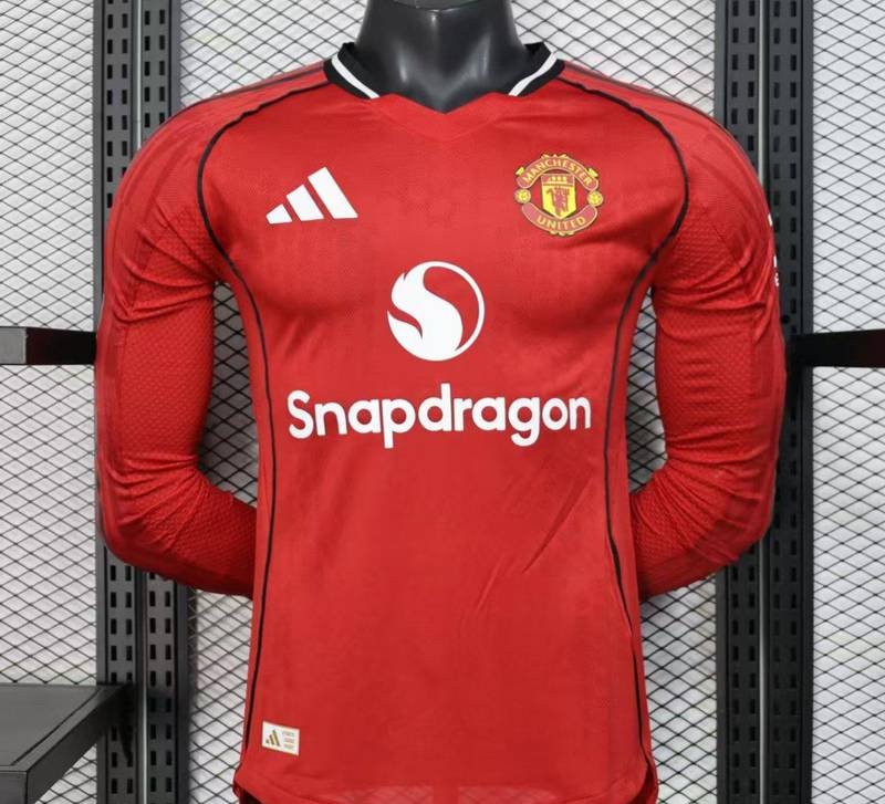 25-26 Manchester United Home Long Sleeve Player Version
