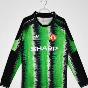 90-91 Manchester United Goal Keeper Green Long Sleeve Retro 