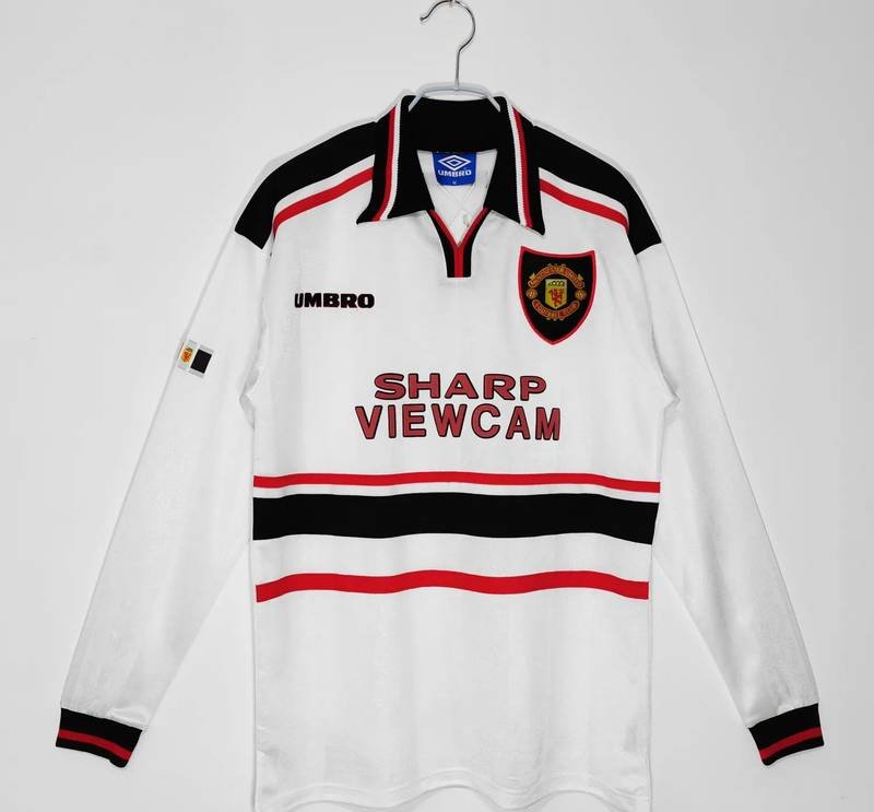97-98 Manchester United White Long Sleeve Retro