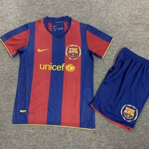Retro 07-08 Barcelona Home Kids Kit