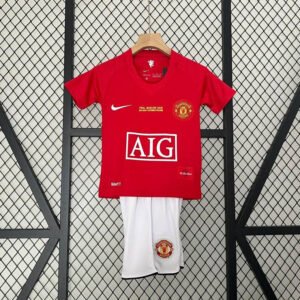 Retro 07-08 Manchester United Home Champions League Kids Kit