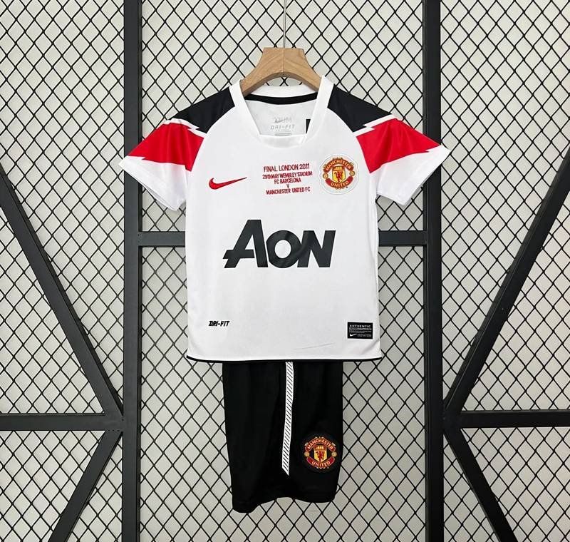 Retro 10-11 Manchester United Champions League Away Kids Kit