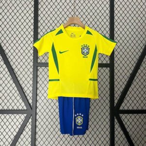 Retro 2002 Brazil Home Kids Kit