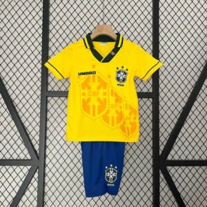 Retro 93-94 Brazil Home Kids Kit