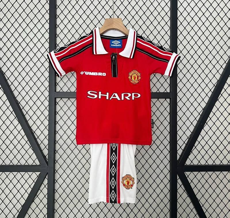 Retro 98-99 Manchester United Home Kids Kit